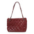 CHANEL Quilted CC SHW Hand Bag Calfskin Leather Red