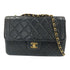 CHANEL Quilted CC GHW Chain Shoulder Bag Lambskin Leather Black v5
