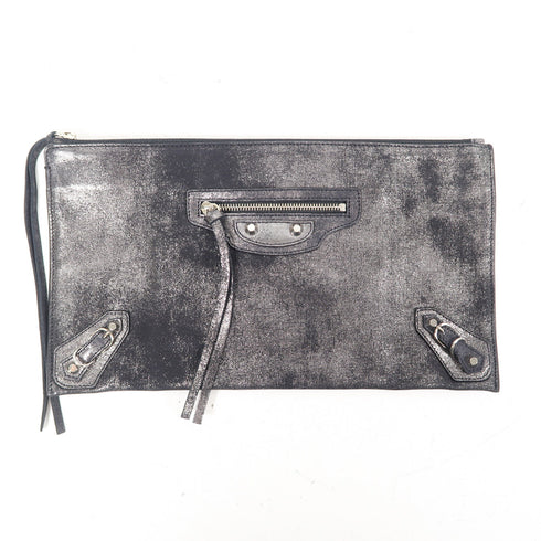 BALENCIAGA SHW Pouch 252361.1000 Calfskin Leather Black