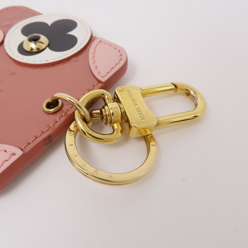 LOUIS VUITTON LV GHW Key Ring M68217 Metal/Leather Brown/Pink/White/Black