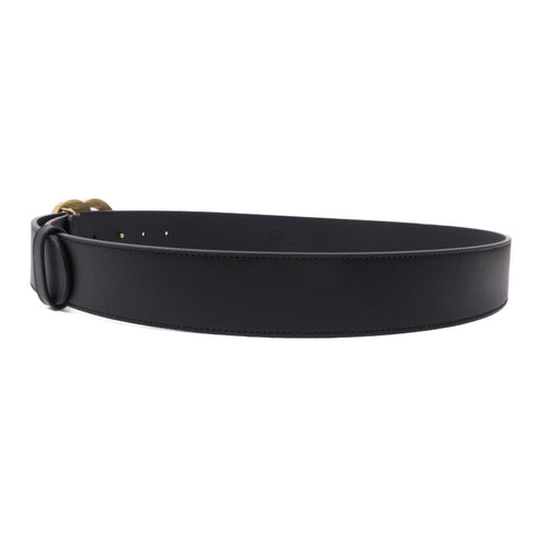 GUCCI GHW GG Marmont Pearls Belt 453260 Leather Black