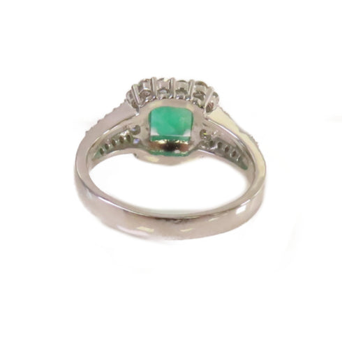 Fine Jewelry 1.363ct Emerald 0.60ct Diamond Ring US#6.5 PT900 Platinum