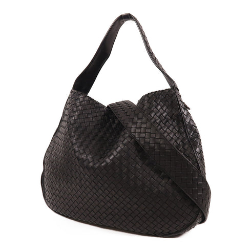 BOTTEGA VENETA BV 2 Way Shoulder Bag Lambskin Leather Black