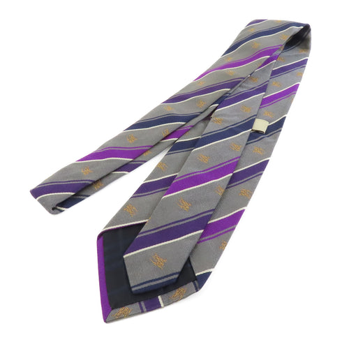 BURBERRY Necktie Tie Silk Grey/Purple