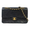 CHANEL Quilted CC GHW Vintage Classic Bag Chain Shoulder Lambskin Leather Black