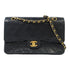 CHANEL Quilted CC GHW Vintage Classic Bag Chain Shoulder Lambskin Leather Black