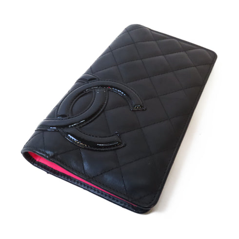 CHANEL CC SHW Cambon Long Wallet Calfskin Leather Black