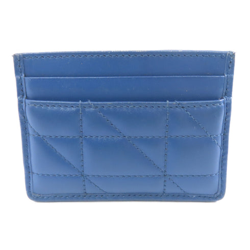 GUCCI GG SHW Card Case Calfskin Leather Blue