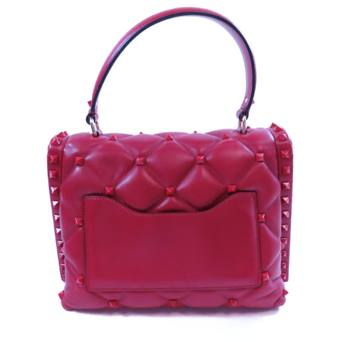 Valentino GHW Shoulder Bag 2Way Calfskin Leather Red