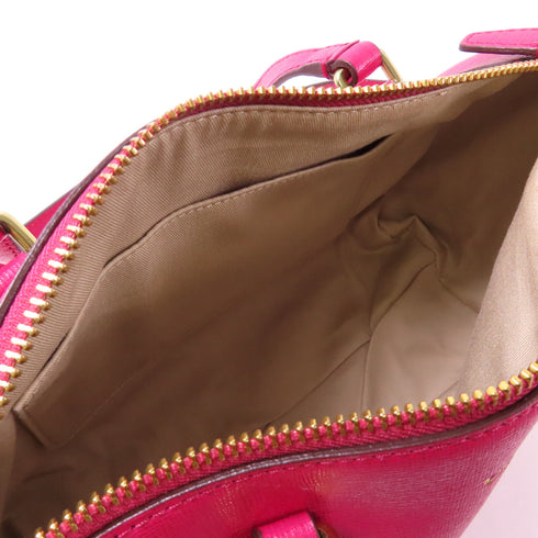 COACH SHW 2 Way Shoulder Bag Calfskin Leather Pink