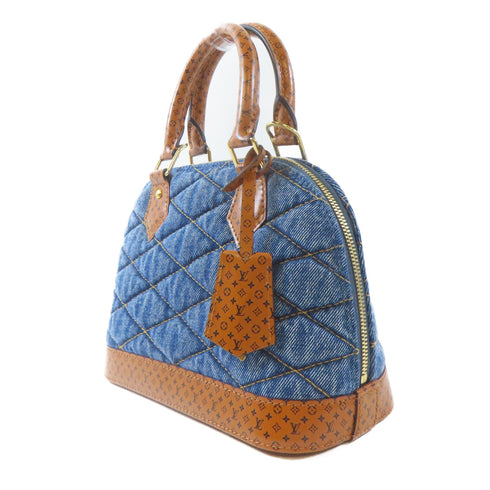LOUIS VUITTON LV GHW Alma BB 2 Way Shoulder Handbag M55048 Monogram Denim Blue