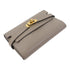 HERMES GHW Kelly Depliant Wallet Epsom Leather Gris Asphalte Grey