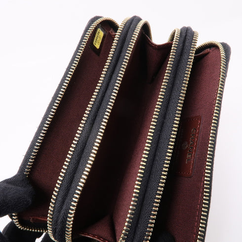 CHANEL CC GHW Zipper Wallet Lambskin Leather Black