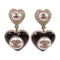 CHANEL CC GHW CC Heart Earrings B22/B Metal PVC Rhinestones White Black