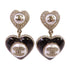 CHANEL CC GHW CC Heart Earrings B22/B Metal PVC Rhinestones White Black