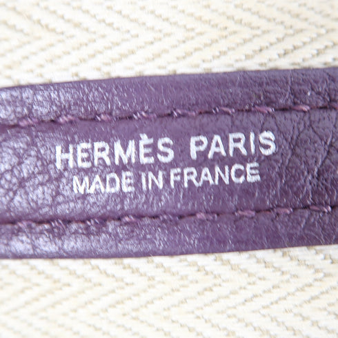 HERMES PHW Garden Party MM Handbag Negonda Leather Raisin/Purple