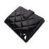 CHANEL Quilted CC SHW Wallet Patent Leather Black