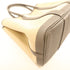 HERMES PHW Garden Party TPM Handbag Canvas Leather Beige Gray Grey