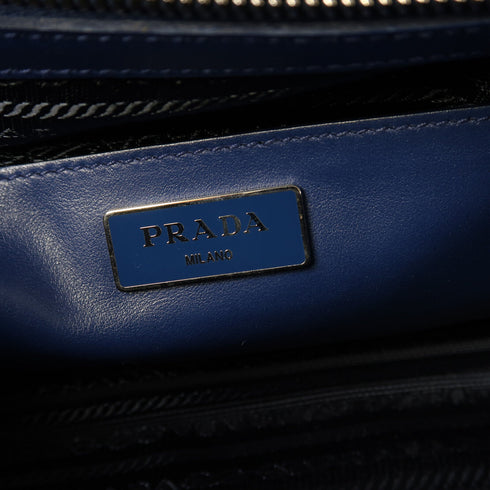 PRADA SHW 2 Way Shoulder Bag Calfskin Leather Blue