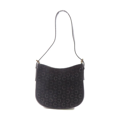 CELINE SHW Shoulder bag Suede Leather Black