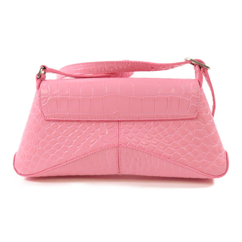 BALENCIAGA SHW Shoulder Bag 695645-5812 Calfskin Embossed Leather Pink