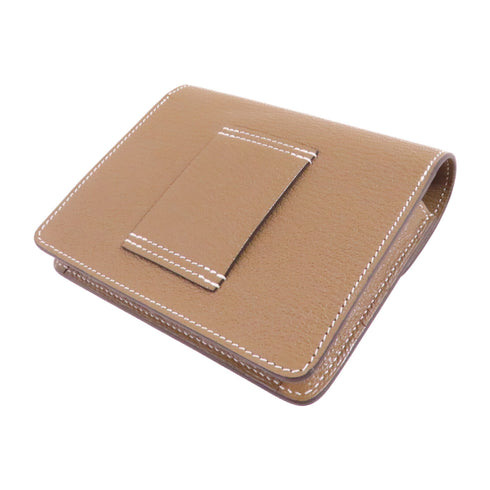 HERMES GHW Roulis Slim Wallet Chevre leather 18 Etoupe Brown