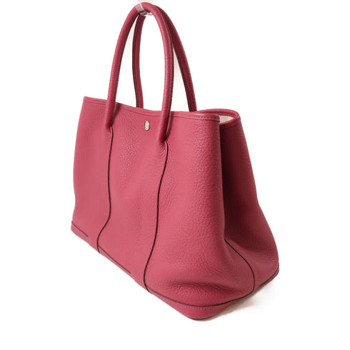 HERMES PHW Graden Party PM Tote Bag Country Leather Stamp T K5 Tosca Pink