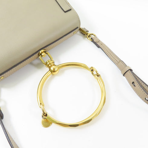 Chloe GHW Nile Bag 2 Way Shoulder Bag Calfskin Leather Beige