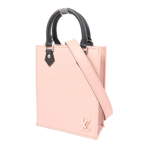 LOUIS VUITTON LV SHW Petit Sac Plat Shoulder Bag M69575 Epi Leather Pink/Black