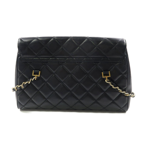 CHANEL CC GHW Shoulder Bag Chain Lambskin Leather Black
