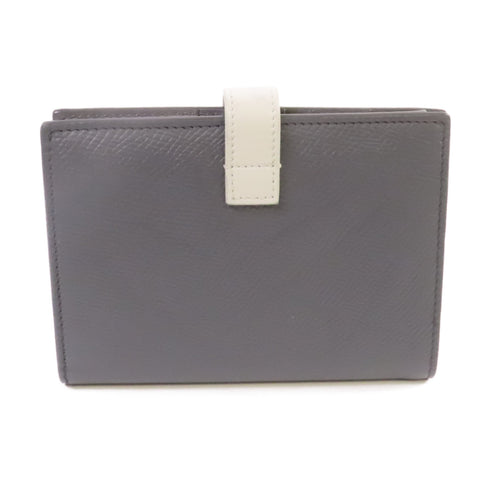 CELINE GHW Wallet Calfskin Leather Grey White
