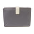 CELINE GHW Wallet Calfskin Leather Grey White