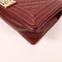 CHANEL CC GHW Boy 25 Chain Shoulder Bag Lambskin Leather Bordeaux Color