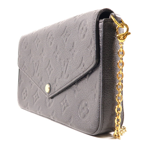 LOUIS VUITTON LV Felicie Pochette Shoulder Bag M82477 Monogram Empreinte Black v1