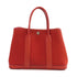 HERMES PHW Garden Party TPM Tote Bag Handbag Canvas Red