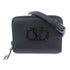 Valentino SHW Neck Wallet Shoulder Bag Calfskin Leather Black