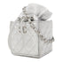 CHANEL CC SHW Micro Drawstring Bucket Bag Shoulder Bag Lambskin Leather Sliver