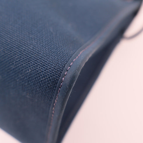 HERMES PHW Herbag PM 2 Way Shoulder Bag Handbag Canvas Blue