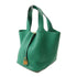 HERMES GHW Picotin Lock 18 Handbag Clemence Leather vert vertigo