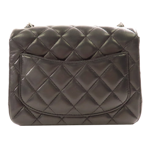 CHANEL CC SHW Mini Classic 17 Chain Shoulder Bag A35200 Lambskin Black