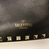 Valentino GHW 2 Way Shoulder Bag Handbag Calfskin Leather Black