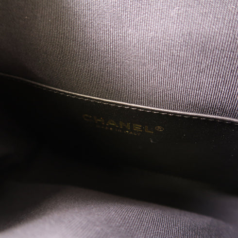 CHANEL CC GHW Backpack Rucksack Calfskin Leather Black