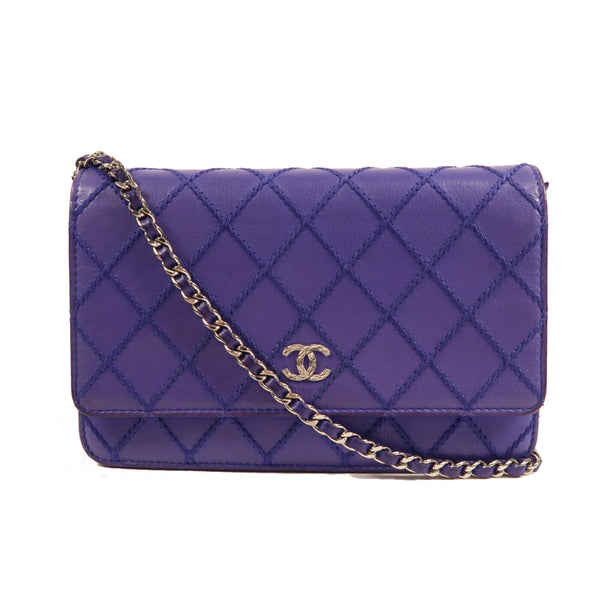 CHANEL CC SHW Wallet On Chain Shoulder Bag Calfskin Leather