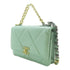 CHANEL Quilted CC Chanel 19 Wallet On Chain Shoulder Bag Handbag Lambskin Green