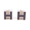 HERMES PHW Cage H Earrings Metal Silver/Black