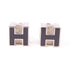 HERMES PHW Cage H Earrings Metal Silver/Black