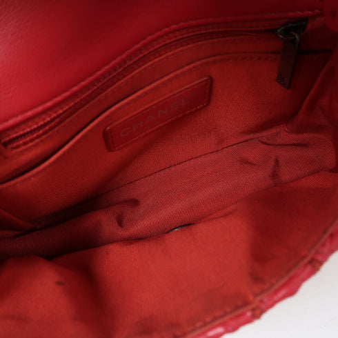 CHANEL CC SHW Chain Shoulder Bag Lambskin Leather Red v1