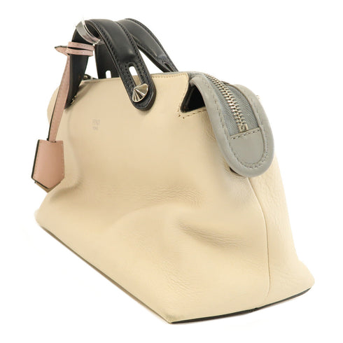FENDI SHW By the Way 2 Way Shoulder Bag Handbag Calfskin Leather Cream