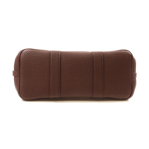 HERMES SHW Garden Party TPM Tote Bag Canvas Stamp Y White/Brown