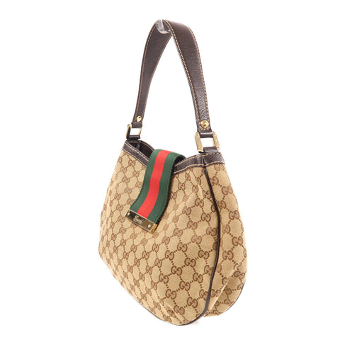 GUCCI GG GHW Shoulder Bag 233608 Canvas Brown